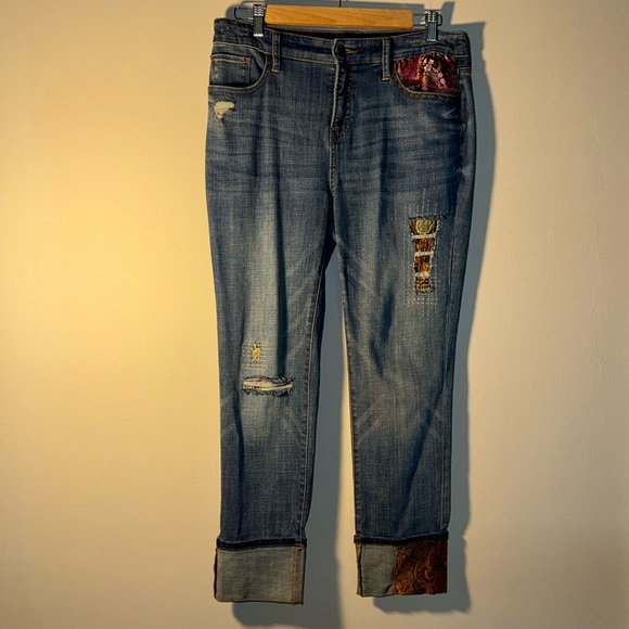 Chico’s So Slimming Girlfriend Slim Leg Ankle US Size 8 Jeans - Picture 1 of 13